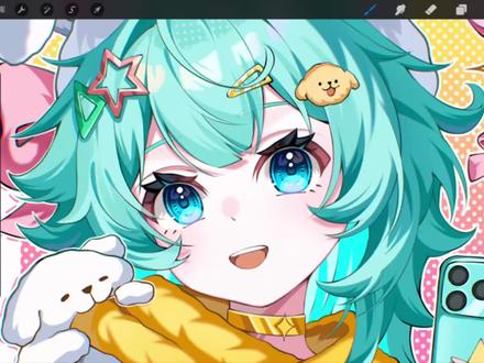 小乔线条小狗眼睛绘制过程 #小乔线条小狗 #眼睛画法 #绘画教程