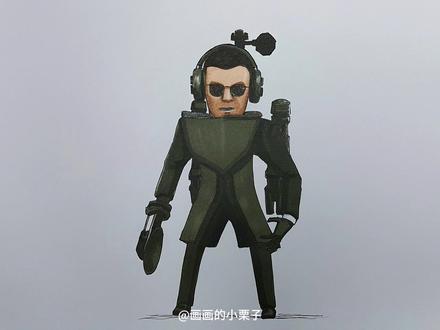 我又又来晚了!!你们要的马桶人来了!!!#绘画过程分享 #泰坦电视人#每日一画 #马桶人#泰坦监控人
