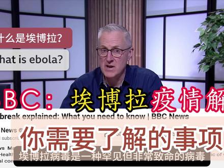 BBC:死亡率最高可达90%!目前尚无特效疫苗或治疗方法 主要依靠支持性护理!西非新一轮本迪布焦型埃博拉病毒疫情爆发解析:你需要了解的事项;
BBC消息:
00:00 什么是埃博拉?
00:15 这是什么毒株?
00:45 它从哪里来?
01:01 它是如何传播的?
01:15 与汉坦·病毒相比,埃博拉的传染性如何?
01:41 它是否可能通过葬礼仪式传播?
02:08 症状有哪些?
02:43 有治愈方法或疫苗吗?
03:09 这会导致全球大流行吗?
03:26 如果达到那个阈值会发生什么?
埃博拉病毒分为多个亚型,包括扎伊尔型、苏丹型、本迪布焦型、科特迪瓦型和莱斯顿型。其中扎伊尔型致死率最高,可达90%。
刚果(金)和乌干达正在经历新一轮埃博拉疫情,由本迪布焦型埃博拉病毒引发,这是该毒株第三次被检测到大规模爆发。世卫组织已于5月17日宣布此次疫情构成“国际关注的突发公共卫生事件”,但尚未达到“大流行病突发事件”标准
#汉坦病毒 #汉坦 #埃博拉 #本迪布焦型 #许ok #bbc #许惠文 #中天钧策
