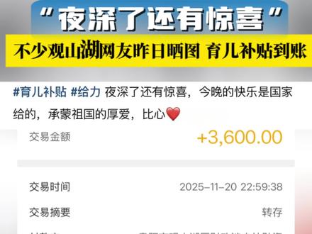 还没收到也没关系,惊喜在路上 #育儿补贴 #美美观山湖