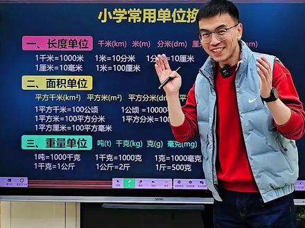 小学常用的单位换算!
#数学思维 #小学数学 #单位换算