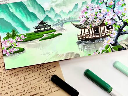 丙烯马克笔|“山水之境”
✏️:稚乎丙烯马克笔
📒:星以文创
#春天的色彩 #跟着抖音学画画 #丙烯马克笔绘画 #绘画过程 #东方美学