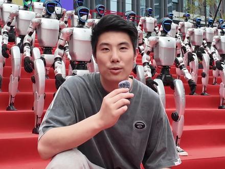 58台机器人同台演出是种什么体验? #机器人表演 #辛选 #开业活动 #拍摄现场