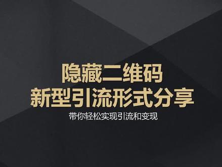 新型二维码,隐藏二维码制作教程及变现思路。#隐藏二维码 #二维码美化 #引流方法 #运营 #项目