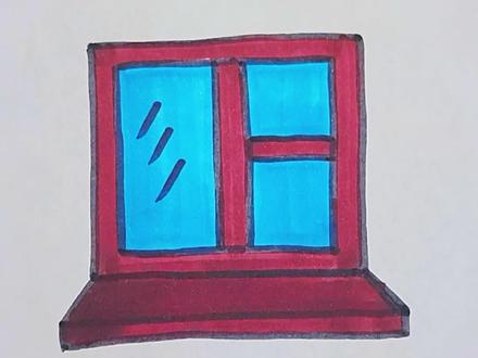窗户#简笔画 #简笔画教程 #一学就会的简笔画 #零基础学画画 #儿童画 #儿童简笔画