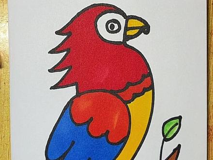 鹦鹉简笔画 鹦鹉简笔画#简笔画 #学会快去试试吧🔥 #儿童画 #小鸟简笔画 #鹦鹉 @DOU+小助手