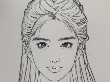 邪修的美女人像画法! 教大家一个简单易懂容易上手的美女人像起型定位方法!拿起笔一起来画吧!画出心中的她!#素描头像#零基础学画画#跟着抖音学画画#绘画教程 #线稿