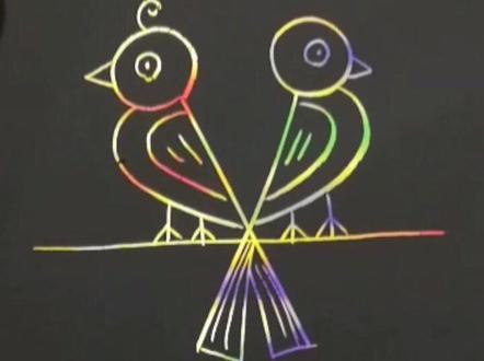 先画X再把它变成剪刀加上几笔变成了小鸟#创意简笔画 #一学就会