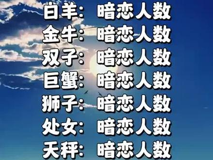 十二星座被暗恋人数#十二星座 #星座物语 #星座情感