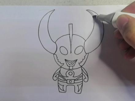 奥特之父,手绘,简笔画教程,Q版奥特曼