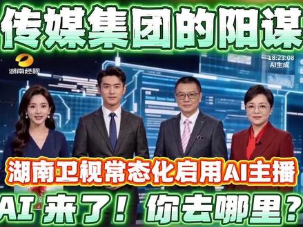 湖南卫视常态化启用 AI 主播:AI 来了!你去哪里? #AI主播上岗 #传媒人生存指南 #湖南广电AI变革 #职场危机与机遇 #年轻人如何破局
