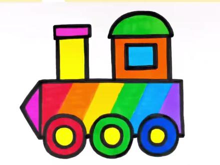 简单画个五彩小火车吧#简笔画 #亲子简笔画 #有趣的创意 #可爱的简笔画教程 #儿童创意画