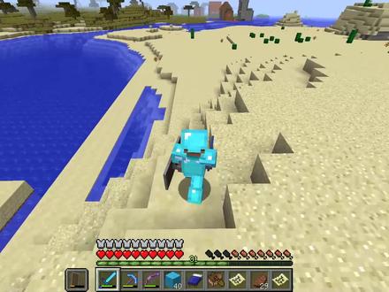 我的世界105!我用剪刀把小绵羊的毛剪掉,它变成光秃秃的好可爱