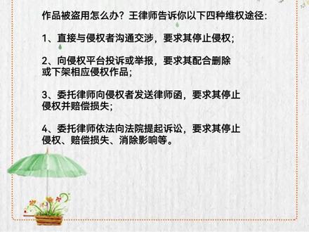 #干货分享 作品被盗用怎么办?王律来支招!
