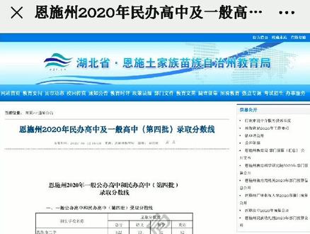 期待已久的恩施三中录取分数线出来啦……