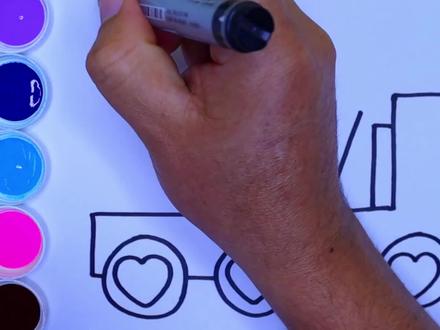 儿童益智玩具:手工diy之绘画涂鸦,画一辆彩色的搅拌车玩具!