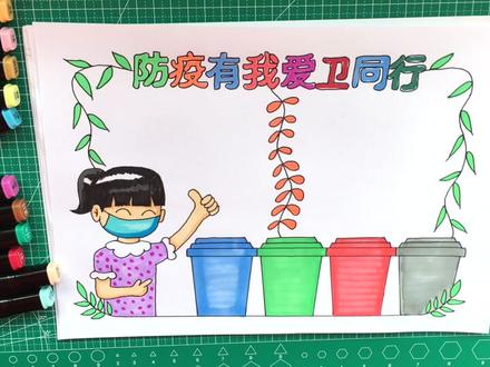 全国爱国卫生月,“防疫有我,爱卫同行”手抄报