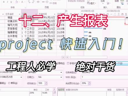 Project 快速入门#技术分享 产生报表#干货都在这儿 工程人必备技能#每天跟我涨知识