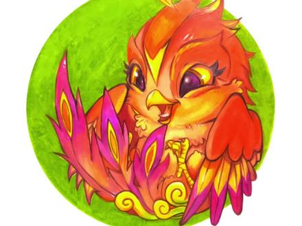 四大神兽 3 朱雀#画画 #手绘 #简笔画 #彩铅 #儿童画