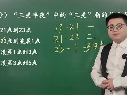 必考文化常识,“三更”是几点你知道吗?#语文 #小学语文 #知识