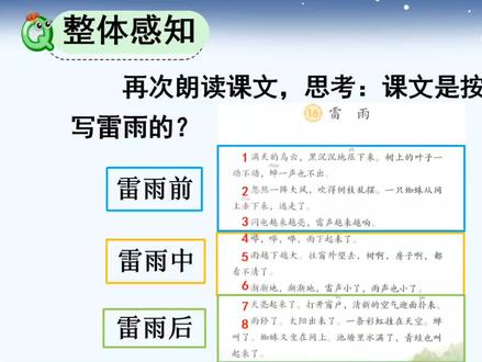 二年级下册语文第16课《雷雨》课文讲解#小学语文 #二年级下册语文课堂笔记 #知识分享 #雷雨