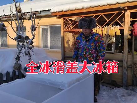 东北农村小伙冻冰做滑盖大冰箱,能成功吗?零下28度来挑战 #我的乡村生活 #我的农村生活 #农村雪景 #东北的冬天 #家乡雪景 #雪地里撒欢