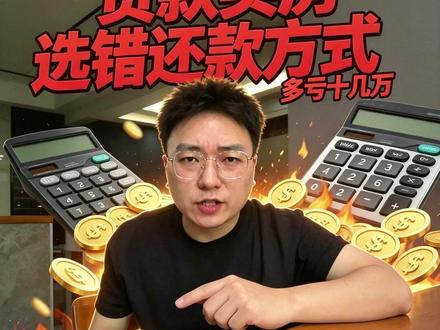 贷款买房,选错还款方式,多亏几十万 同样贷 100 万,30 年,差出一辆车钱#买房避坑#房产干货#新手买房#二手房交易#贷款买房