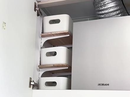 16💰自制升降拉蓝教程来咯👏踢脚线清洁妙招#厨房 #橱柜改造 #吊柜收纳 #教程 #扫地机器人