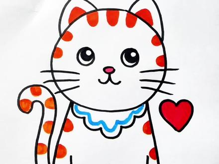 这样画小猫,是不是很简单~#儿童简笔画#幼儿美术#简笔画教程#育儿#一起学画画