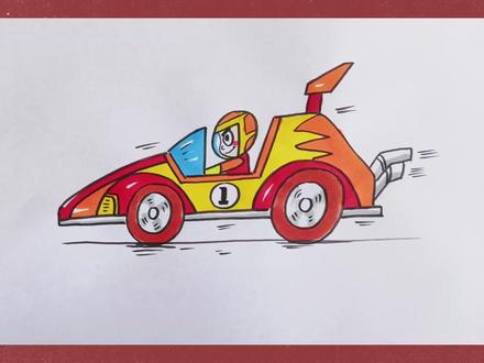 简笔画教程,画一辆赛车#画画#绘画#简笔画教程#赛车#可爱