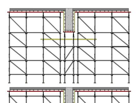 梁下盘扣架支撑架是否设置斜杆。 #土木工程 #支撑架 #脚手架 #施工现场实拍 #施工员