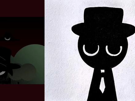 黑夜里的暗黑布莱克。 #简笔画