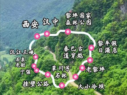 5.4秦巴古道2日路线攻略#秦巴古道 #黎坪国家森林公园 #草川子 #石泉老街 #西安周边游