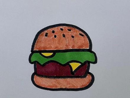 美味简单一学就会的汉堡简笔画教程来啦!适合儿童幼儿学的简笔画,快跟我一起画简笔画吧!#简笔画 #一起学简笔画 #创意简笔画 #儿童简笔画 #幼儿简笔画