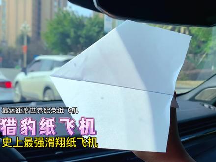 史上最强滑翔纸飞机、世界上飞的最远的纸飞机——猎豹纸飞机;飞的又直又远,普通玩家也能轻松飞40来米!#折纸飞机 #折纸 #世界纪录 #折纸教程