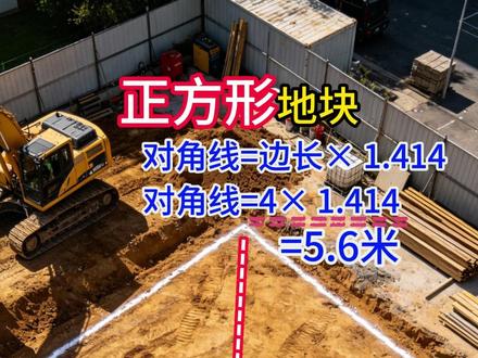 一个视频教你对角线计算公式#基础工程测量 #工地实景拍摄 #房建施工 #建筑工程 #自建房