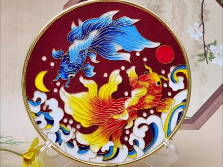 锦鲤 掐丝珐琅制作教程#原创作品 #手工diy #掐丝珐琅 #手工 #制作过程
