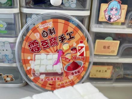 今天来玩自制的模拟售卖霉豆腐! 自制的霉豆腐要出摊咯!#手工diy #解压 #自制霉豆腐 #小学生手工