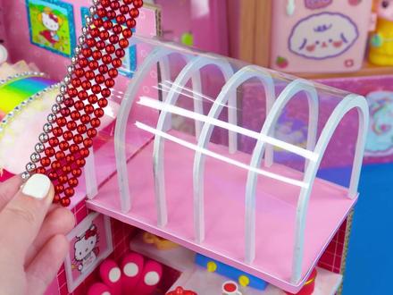 别眨眼!凯蒂猫磁吸迷你屋,彩虹滑梯滑进史莱姆池爽到飞起💖#创意 #手工 #创意手工