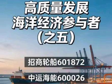 高质量发展海洋经济参入者(之五)
招商轮船601872 中远海能600026 上港集团600018 宁波港601018
#A股 #股票基本面分析 #股友交流 #海洋经济