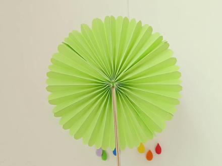 教你做简单好看的圆叶扇子,小朋友也能学会#创作灵感 #扇子折纸教程 #亲子手工折纸