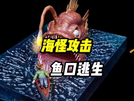模型:钓鱼意外睡着,竟然闯入了海怪的领地!#游戏剧场 #定格动画 #DIY #抖音百分大战