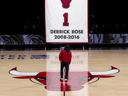 球衣背后塞满花瓣,玫瑰花香永远四溢!#罗斯 #罗斯球衣退役 #公牛