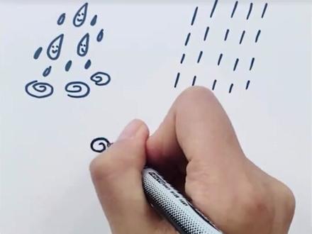 雨的六种画法,好想来场大雨降降温~#一学就会的简笔画 #炎炎夏日 #创意美术