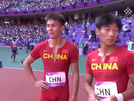 #2023杭州亚运会 男子4x100米预赛第1组(高清版),中国队38.62小组第一,顺利晋级决赛#田径 #接力