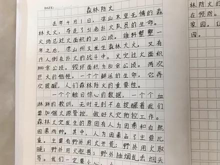 #森林防火作文 感恩为我们献出生命的#消防官兵#森林防火