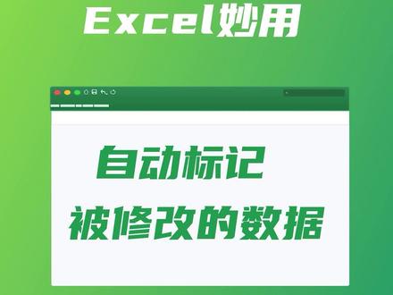Excel自动标记被修改的数据#excel教学 #办公技巧 #office办公技巧