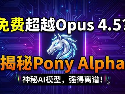 免费吊打 Opus 4.5?揭秘 Pony Alpha:这款神秘 AI 模型强得离谱!
