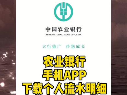 农业银行手银行APP导出电子版银行流水操作步骤#农业银行 #银行流水 #账单明细 #明细#汽车金融
