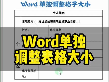 学表格的第三天:单独调整表格大小 #word #电脑知识 #Excel